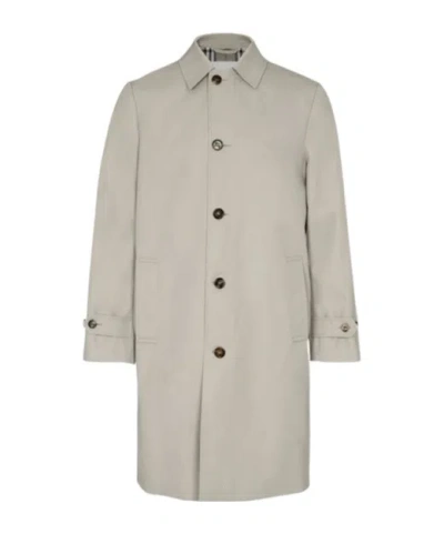 Burberry Single-breasted Medium Car Coat In Neutral