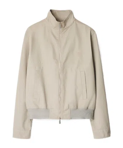 Burberry Long-sleeved Zipper Casual Jacket In Nude