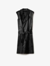 BURBERRY Long Sleeveless Leather Trench Coat