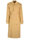 Burberry Mens Spelt Double-breasted Cotton Trench Coat In Beige