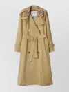 Burberry Castleford Check Collar Water Resistant Gabardine Trench Coat