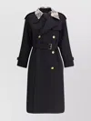 Burberry Women Castleford Long Trench Coat With Check Collar
