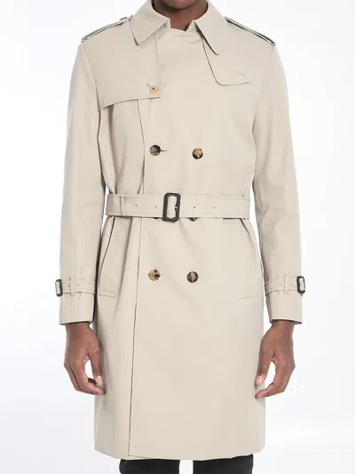 Burberry Long Trench Coat In Grey