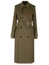 BURBERRY BELTED DOUBLE-BREASTED LONG TRENCH