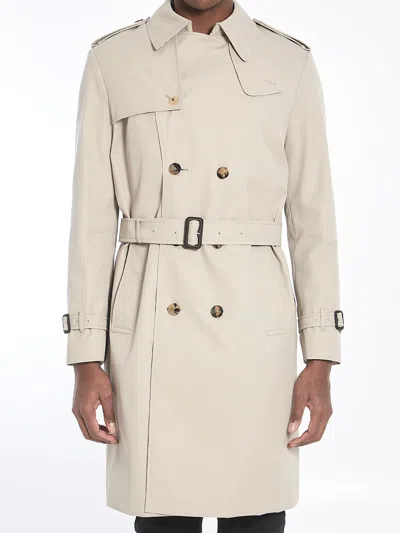 Burberry Dove Grey Twill Trench Coat In Neutral