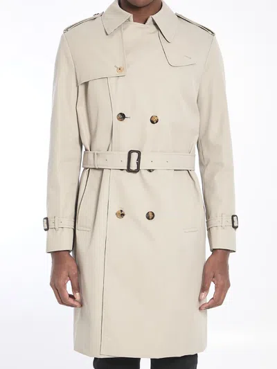 Burberry Dove Grey Twill Trench Coat In Neutral