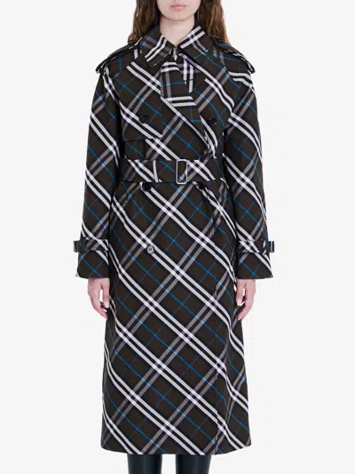 BURBERRY LONG TRENCH COAT IN COTTON BLEND