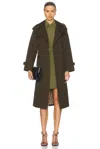 Burberry Long Trench Coat In Juniper
