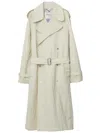 Burberry Long Trench In White