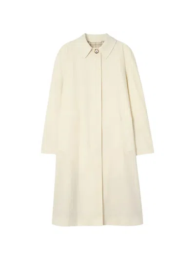 Burberry Long Tropical Gabardine Car Coat In Neutral
