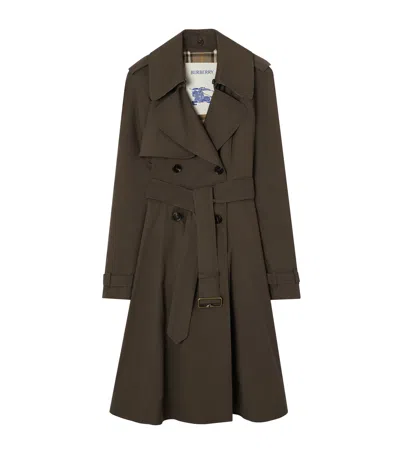 Burberry Long Tropical Gabardine Pembury Trench Coat In Brown