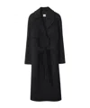 Burberry Long Wool Cashmere Trench Coat In Black