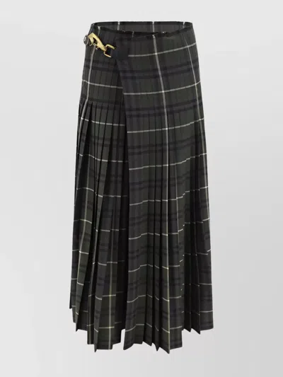 Burberry Kilt Long Skirt In Multicolor