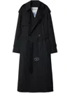 Burberry Long Gabardine Fitzrovia Trench Coat Clothing In Grey