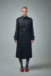Burberry Long Wool Trench Coat In Grey