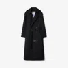 Burberry Long Gabardine Trench Coat In Grey Melange