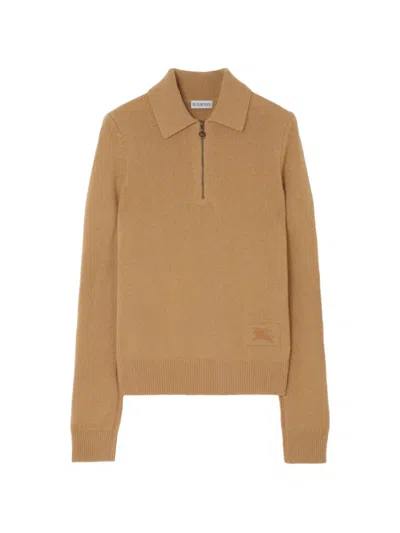 Burberry Cait Cashmere Quarter-zip Sweater In Neutral