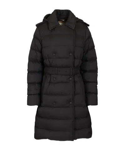 Burberry Long-sleeved Cotton-padded Jacket In Black