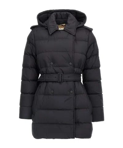 Burberry Long-sleeved Down Jacket In Black