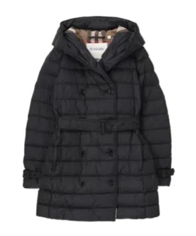 Burberry Long-sleeved Down Jacket In Black