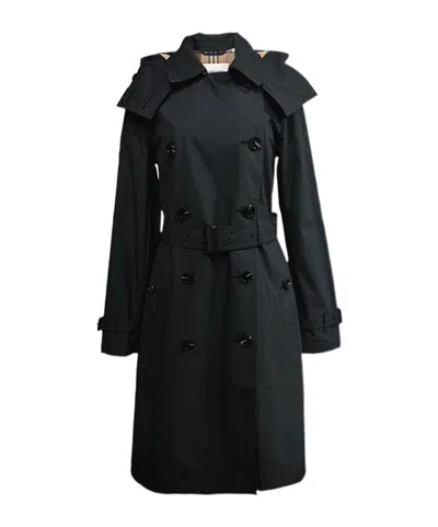Burberry Long-sleeved Trench Coat In Blue