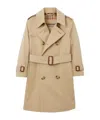 Burberry Long-sleeved Trench Coat In Brown