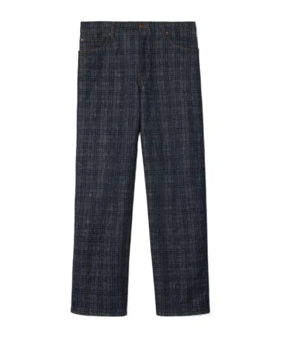 BURBERRY BURBERRY LOOSE CHECK DENIM JEANS