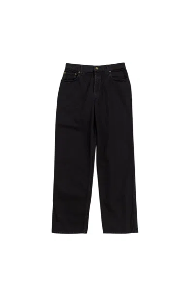 Burberry Straight-leg Cotton-twill Trousers In Black