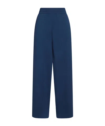 Burberry Loose Knit Trousers In Blue