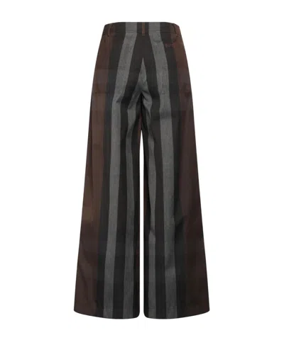 Burberry Loosefit Printed Trousers In Black