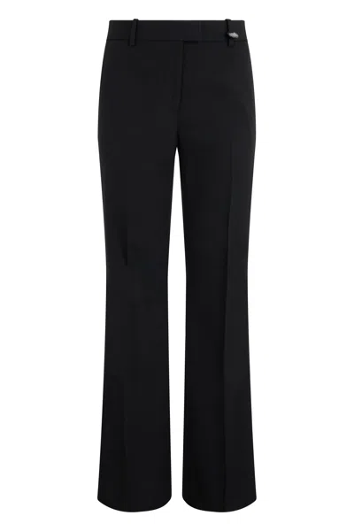 Burberry Loose-fit Wool-blend Pants For Women In Black