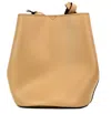 BURBERRY LORNE SMALL CAMEL HAYMARKET CHECK PEBBLE LEATHER BUCKET HANDBAG PURSE