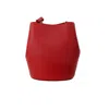 BURBERRY LORNE SMALL RED PEBBLED LEATHER BUCKET CROSSBODY PURSE BAG