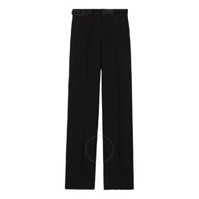 Burberry Lottie High-waisted Wool Pants In Black