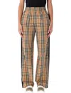 Burberry Checked Pattern Wide Leg Trousers In Brown