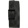 Burberry Louis Reversible Check Belt In Charcoal/graphite