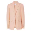 BURBERRY BURBERRY LOULOU SINGLE-BREASTED TAILORED BLAZER IN ROSEBUD PINK