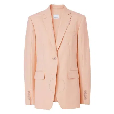 Burberry Loulou Single-breasted Tailored Blazer In Rosebud Pink