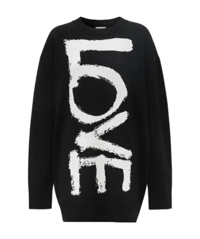 Burberry Love-motif Jumper In Black