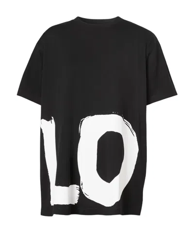 Burberry Love Print Oversized T-shirt In Black