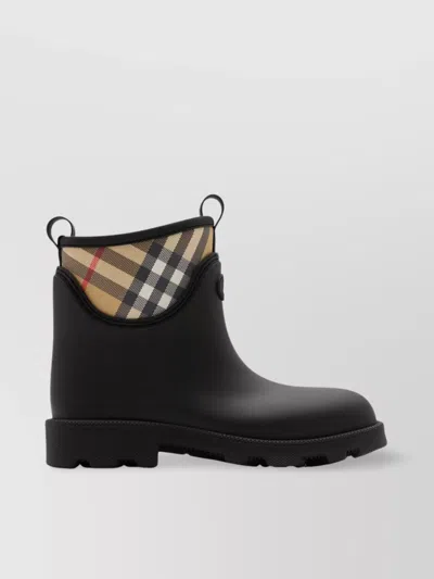 BURBERRY LOW CHECK PATTERN RUBBER BOOTS