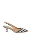 Burberry Slingback Pumps Birdie Check Women In Sand Ip Check