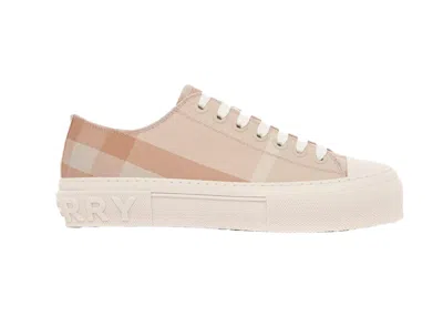 Pre-owned Burberry Low Top Check (women's) Sneakers In Beige/brown