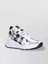 Burberry Check-pattern Leather Sneakers In White