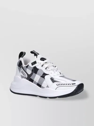 BURBERRY LOW TOP CHUNKY SOLE CHECKERED PATTERN SNEAKERS