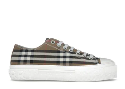 Pre-owned Burberry Low Top House Check Sneaker (women's) Sneakers In Taupe Brown
