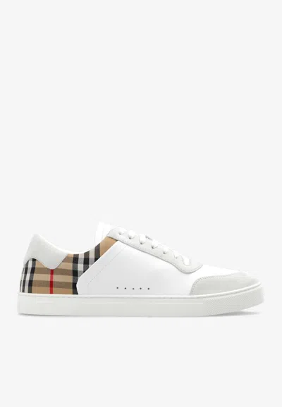 BURBERRY LOW-TOP LEATHER SNEAKERS
