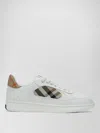 Burberry Low Top Sneakers Padded Collar Rubber Sole In White