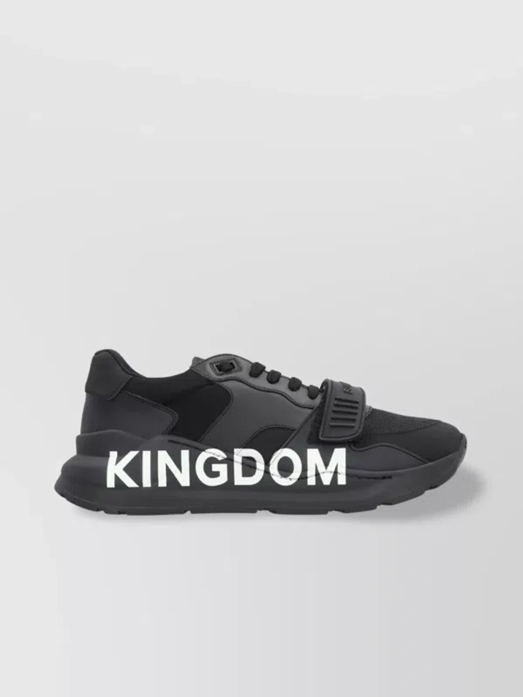 Burberry Low-top Sneakers With Leather And Mesh In Grey