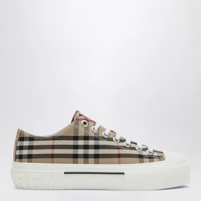 Burberry Low Vintage Check Beige Sneaker In Cream